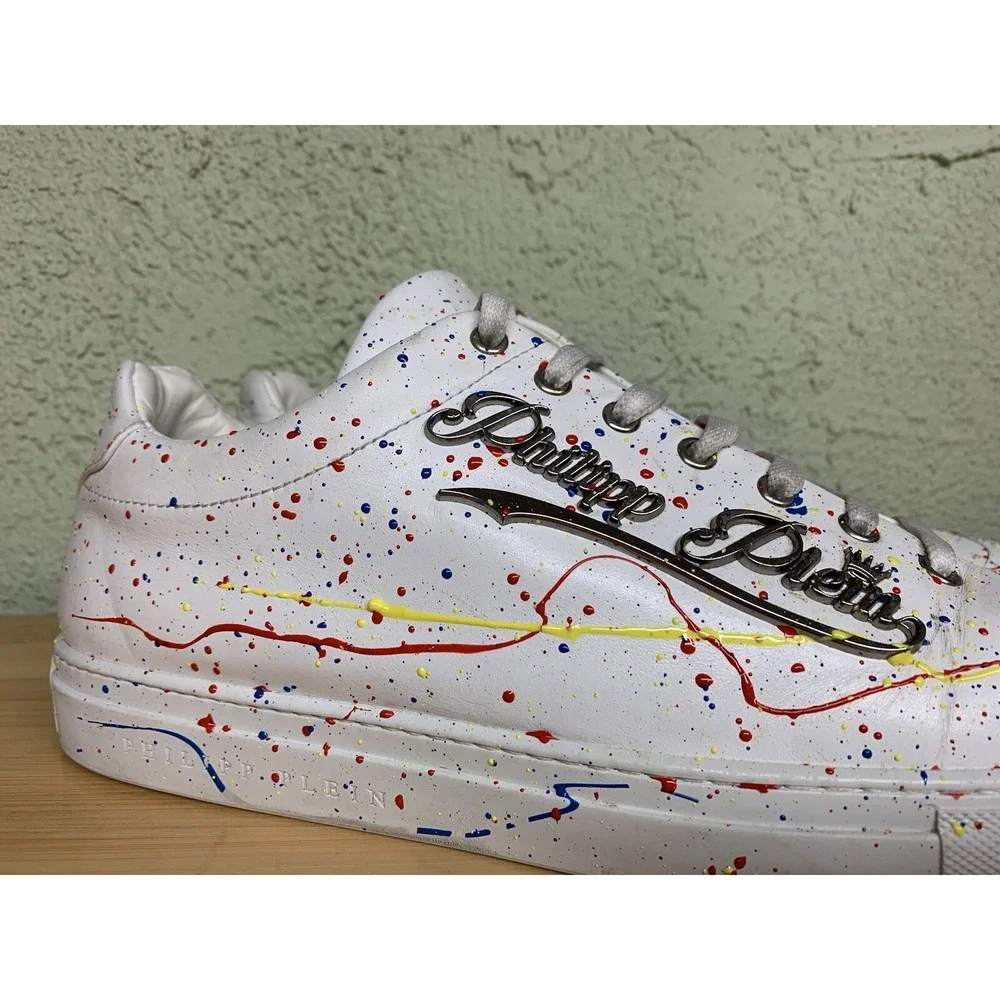 RARE 🚀 Philipp Plein Splatter Paint Sneakers Fashion‎ Sneakers